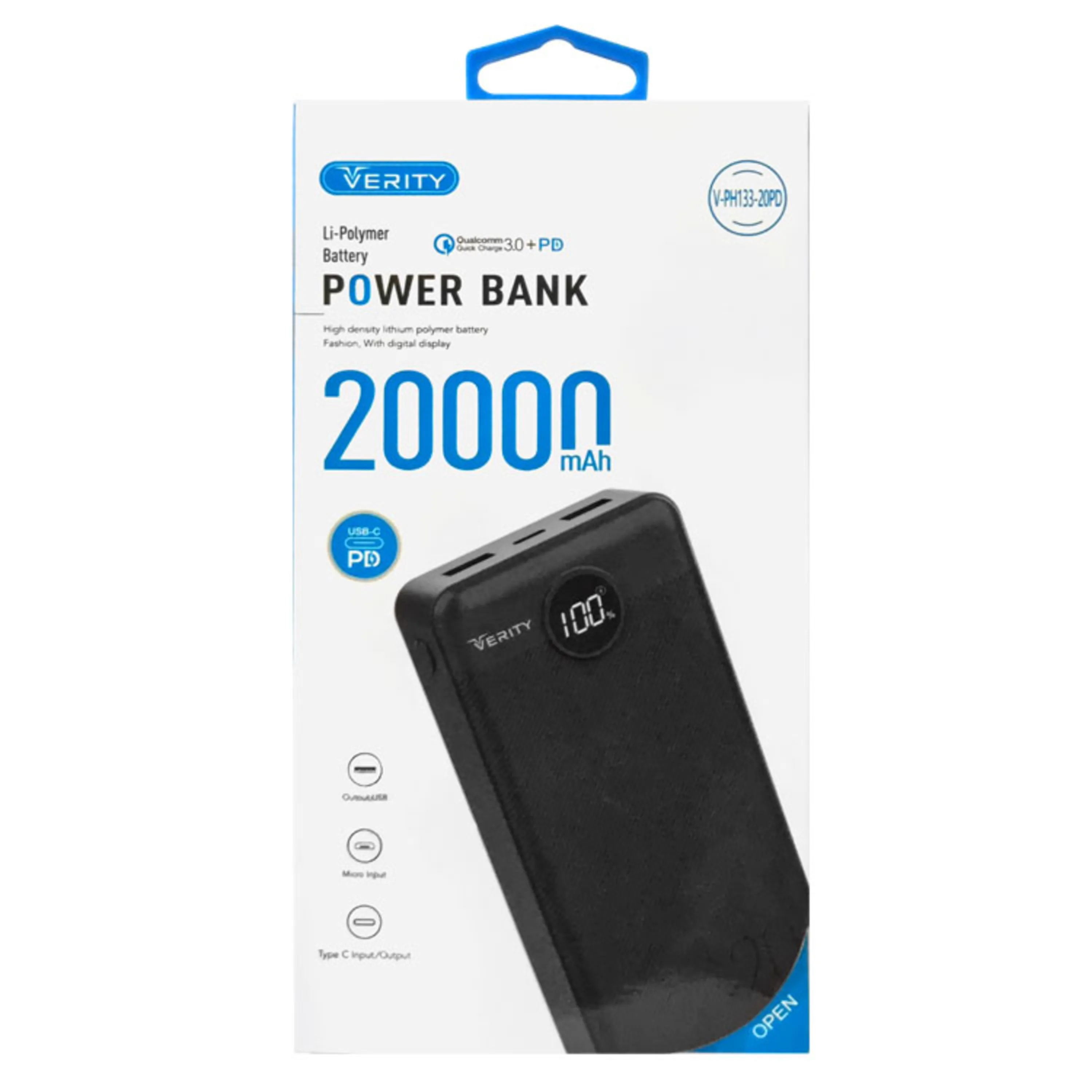 پاور بانک فست شارژ KT-010605|Verity 20000 mAh 18W